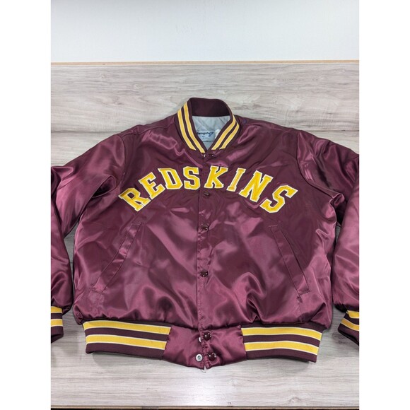 Vintage Swingster Redskins Satin Varsity Bomber Jacket Size XL Quilted MADE USA - Picture 2 of 15